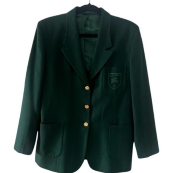 Burberry vintage green wool blazer jacket size 16 - Picture 1 of 12